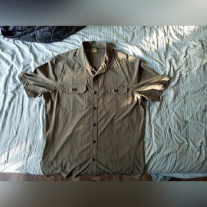 Eddie Bauer Men's Short Sleeve Travex Shirt (Olive Green, M)